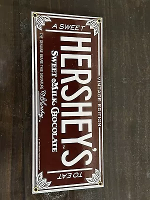 Hershey's Sweet Milk Chocolate Bar - Porcelain Enameled Sign - Ande Rooney • $19.99