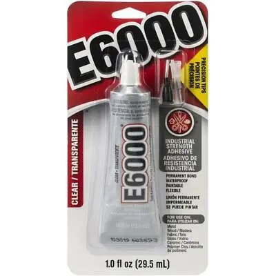 £11.20 • Buy E6000 CRYSTAL CLEAR Adhesive Glue + Precision Tip 40.2g Tube Industrial Strength