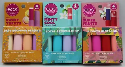 3x EOS Evolution Of Smooth Super Soft Shea Lip Balm Stick Variety 4 Pack 12 Tube • $24.75