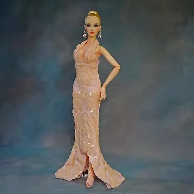 Pink Embroidered Sequin Evening Gown Fits Gene Ellowyne & Most 16  Fashion Dolls • $64.95
