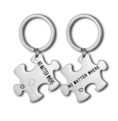 Long Distance Couple Gift Best Friends Gift Keyring No Matter Where Keyring Set • £4.99