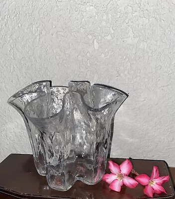 1980s Vintage Muurla Of Scandinavia Art Glass Handkerchief Vase • $59.99