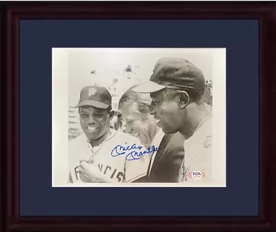 Mickey Mantle Signed 8x10 Framed Photo Yankees Auto PSA LOA HoF Mays + Aaron • $469.99