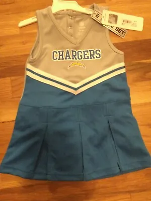 $17.95 • Buy Los Angeles Chargers NFL 2 Pc. Infant Toddler 3T Cheerleader Outfit NEW