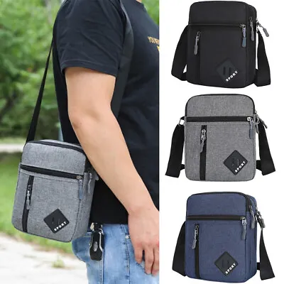 Mens Shoulder Bag Messenger Bags Cross Body Handbag Travel Work Utility Bag UK • £5.29