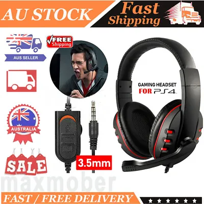$13.99 • Buy 3.5mm Gaming Headset Headphone Microphone For PC Laptop Sony PS4 Xbox One U0A4
