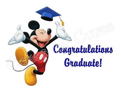 Mickey Mouse Graduation Edible Cake Image Cake Topper Party Decoration • $9.95