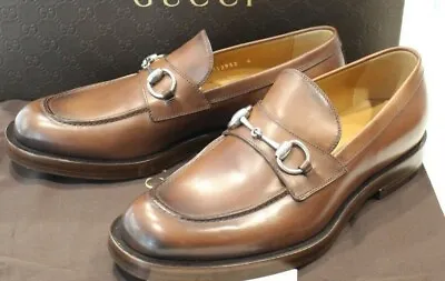 $699 • Buy Gucci 1953 Horsebit Loafers Brown Leather Men Shoes-Sz US6-RRP$920-New&Authentic