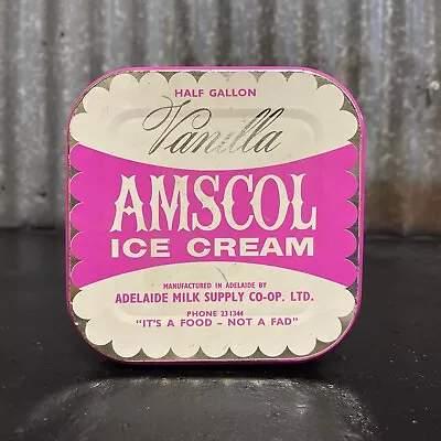 AMSCOL Half Gallon Vanilla Flavoured Vintage Ice Cream Tin • $28.60