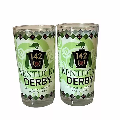 Set Of 2 2016 142nd Kentucky Derby Churchill Downs Mint Julep Glass Collector • $15