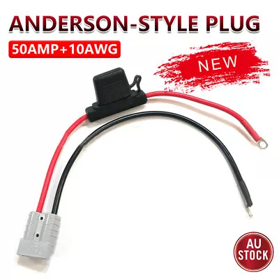 50Amp Anderson Plug Lead To Lug M8 Terminal Battery Charging Connector Cable Kit • $11.25