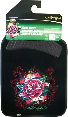 Ed Hardy Dedicated To The One I Love Floor Mats 2-pc Set Black Carpet Brand New • $49.99