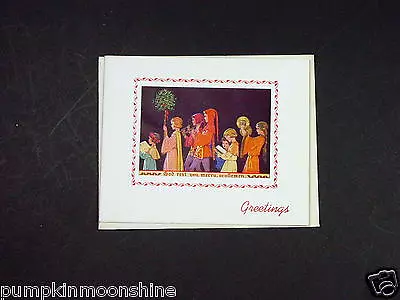 #F822- Vintage Margaret Tarrant Xmas Greeting Card Holiday Carolers Singing • $18