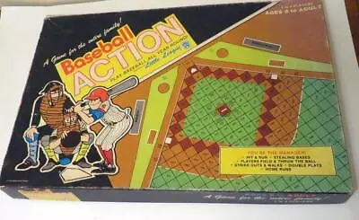 Vintage Ansudon Baseball Action Board Game Complete Approved By Little League • $25