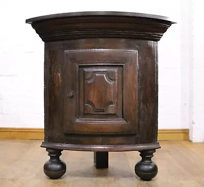 Antique Rustic Chunky Oak Corner Side Cabinet - Cupboard • £150