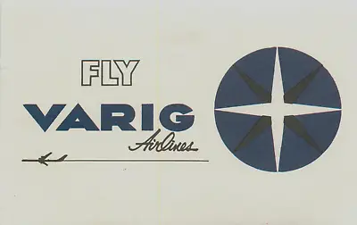 VARIG AIRLINE ~BRAZIL~ Great Old And Original Luggage Label C 1955   • $7.49