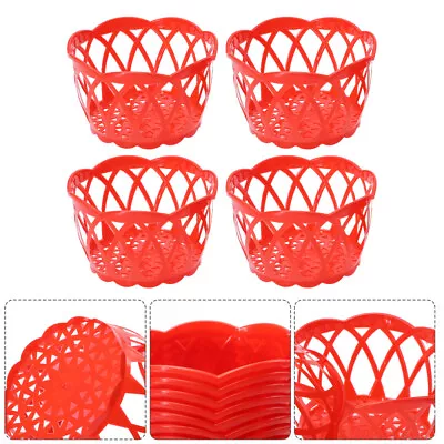 Red Fruit Basket Egg Storage Organizer Hollow Out Grocery Basket-RS • £11.35