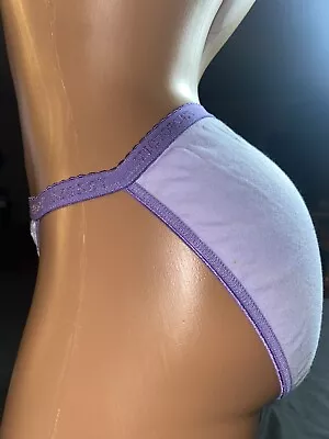 Vtg Vs String Bikini Panties Flowers New Lilac M • $45.99