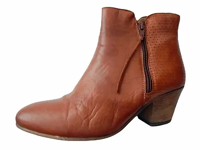 EOS Women's Designer Brown Leather Heels Shoes Boots - US 9 - Made In Portugal • $99.99
