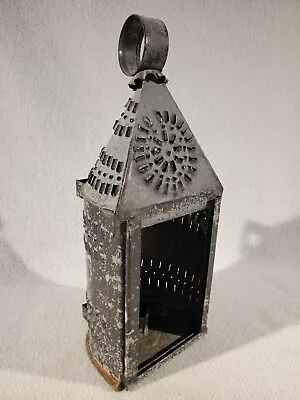 Vintage Primitive Antique Paul Revere Punched Tin Candle Lantern • $140