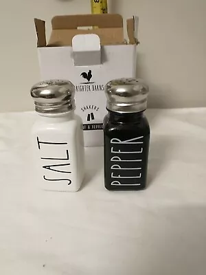 Salt And Pepper Shakers Set Cute Salt Shakers Vintage Glass Black And White • $8.30