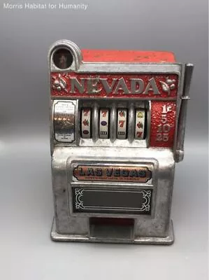 Vintage Bonanza Mini Slot Machine Toy Gambling Bank Metal Las Vegas Nevada • $19.99