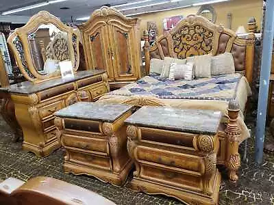 AICO By Michael Amini Trevi 5PC King Size Bedroom Set • $4695