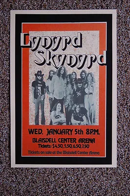 $4.25 • Buy Lynyrd Skynyrd Concert Tour Poster 1977 Blaisdell Center Arena--