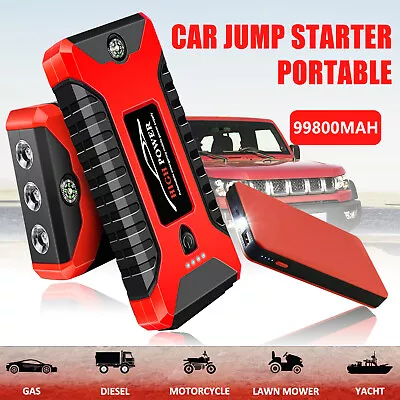 Car Jump Starter 99800mAh 12V Pack Booster Charger Battery Power Bank Portable • $35.80