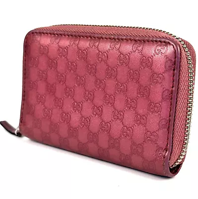 GUCCI Guccissima Zip Around Pink Coin Wallet  Purse 255452・2149 • $149