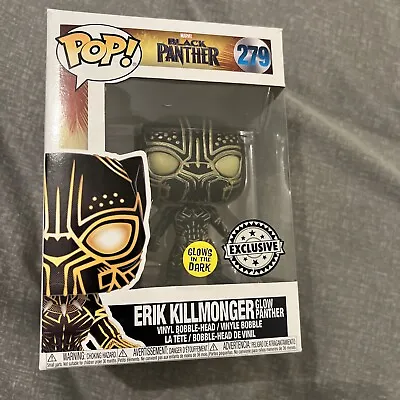 Marvel Black Panther Erik Killmonger Funko Pop! #279 (GITD Exclusive) New Boxed • £16.49