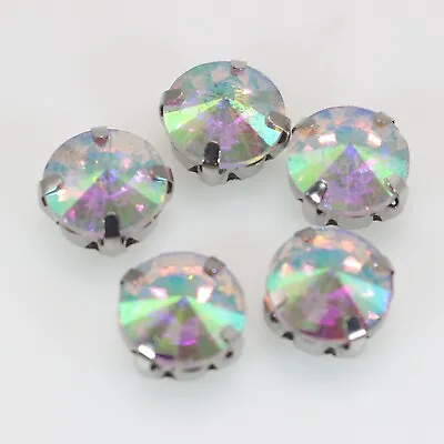 Craft Clear AB Crystal Round Rivoli Sewing Rhinestones Gems Rose Montees Beads  • $2.87
