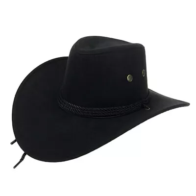 Cowboy Hat Western Cowboy Hat For Men And Women Wide Brim Suede Cowboy Hats Cap • $9.54