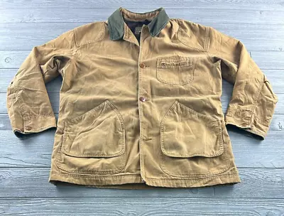 Vintage L.L. Bean Men's Chore Jacket Lined Barn Coat Tan Brown Size XL • $53.99