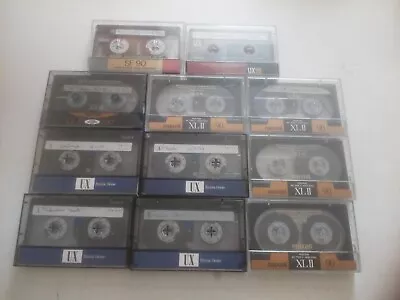 X11 Chrome Type II Vintage Audio Cassette Tapes Sony UX SF Maxell XLII 90 100 • £28