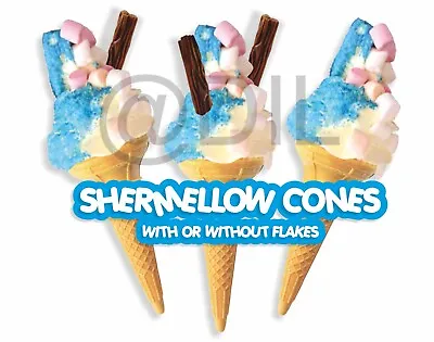 ICE CREAM Stickers - Shermellow Cone - Single Cone - Twin - VAN WINDOW STICKER • £3.99