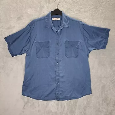 Vintage Big Mac Shirt Mens Blue Workwear Short Sleeve Button Down Shirt • $39.95