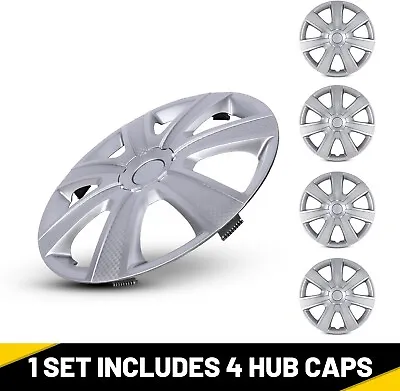 14  Set Of 4 Wheel Covers Snap On Full Hub Caps Fit R14 Tire & Steel Universal • $40.99