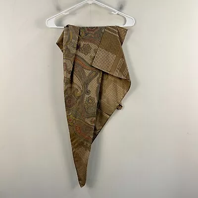 $23.40 • Buy Jim Thompson Womens Scarf Neck Brown Floral 34''x34'' Square Satin Silk 16634