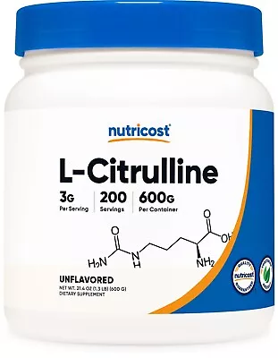 Nutricost L-Citrulline (Base) Powder - (600 Grams) • $29.98