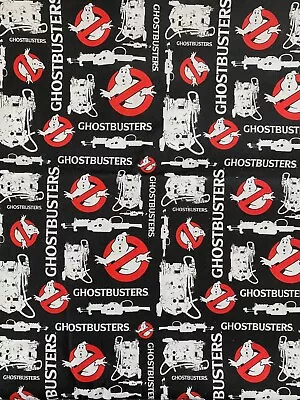 Ghost Busters Licensed Halloween Movie Gears On Black 100% Cotton Fabric • $17.99