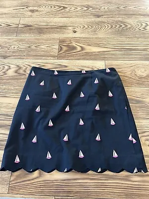 Lilly Pulitzer Vintage Women’s Size 12 Black Sailboat Scalloped Hem Mini Skirt • $20