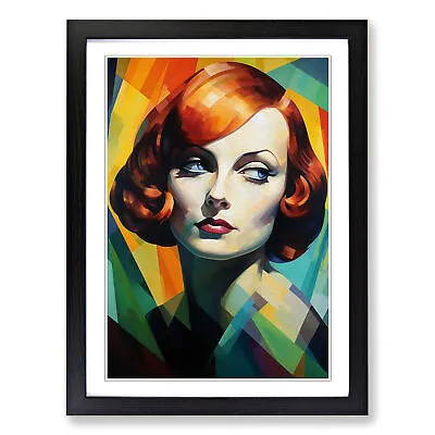 Woman With Red Hair Hard Edge No.2 Wall Art Print Framed Canvas Picture Poster • £18.95