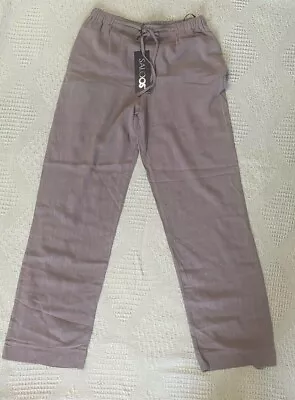 🌻 BNWT Saloos Linen Blend Grey Elasticated Waist Trousers Size 10 / XS • £12.99