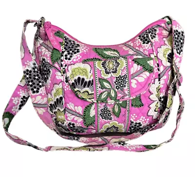 Vera Bradley Clare Priscilla Pink Floral Quilted Fabric Crossbody Bag Purse • $20