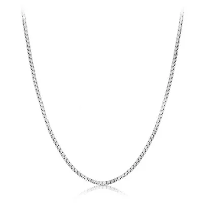 10k White Gold Classic Box Chain Necklace 0.45mm Width 16 -20  Inch Length • $70.50