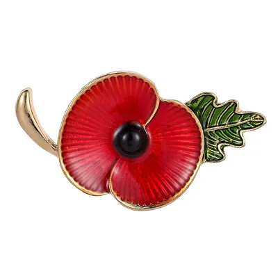 £3.01 • Buy Crystal Enamel Pin Brooch Broach Christmas Decor Props Poppies Badges Red