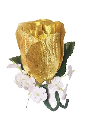 Gold Roses Grooms Groomsmen Prom Party School Dance Wedding Flowers Boutonnières • £5.69