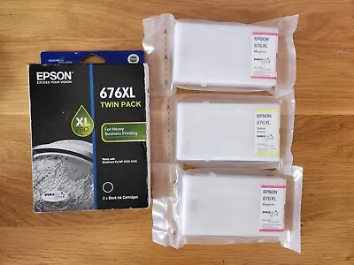 Epson Genuine 676XL High Yield X5  Ink Cartridges- WorkForce Pro WP-4530/WP-4540 • $134.45