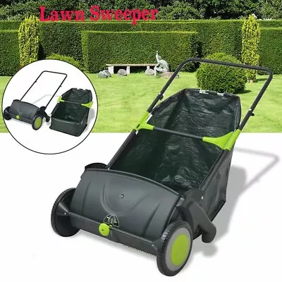 Lawn Sweeper 103 L Outdoor Garden Leaf Grass Collector Manually Adjusted Tool UK • £137.99